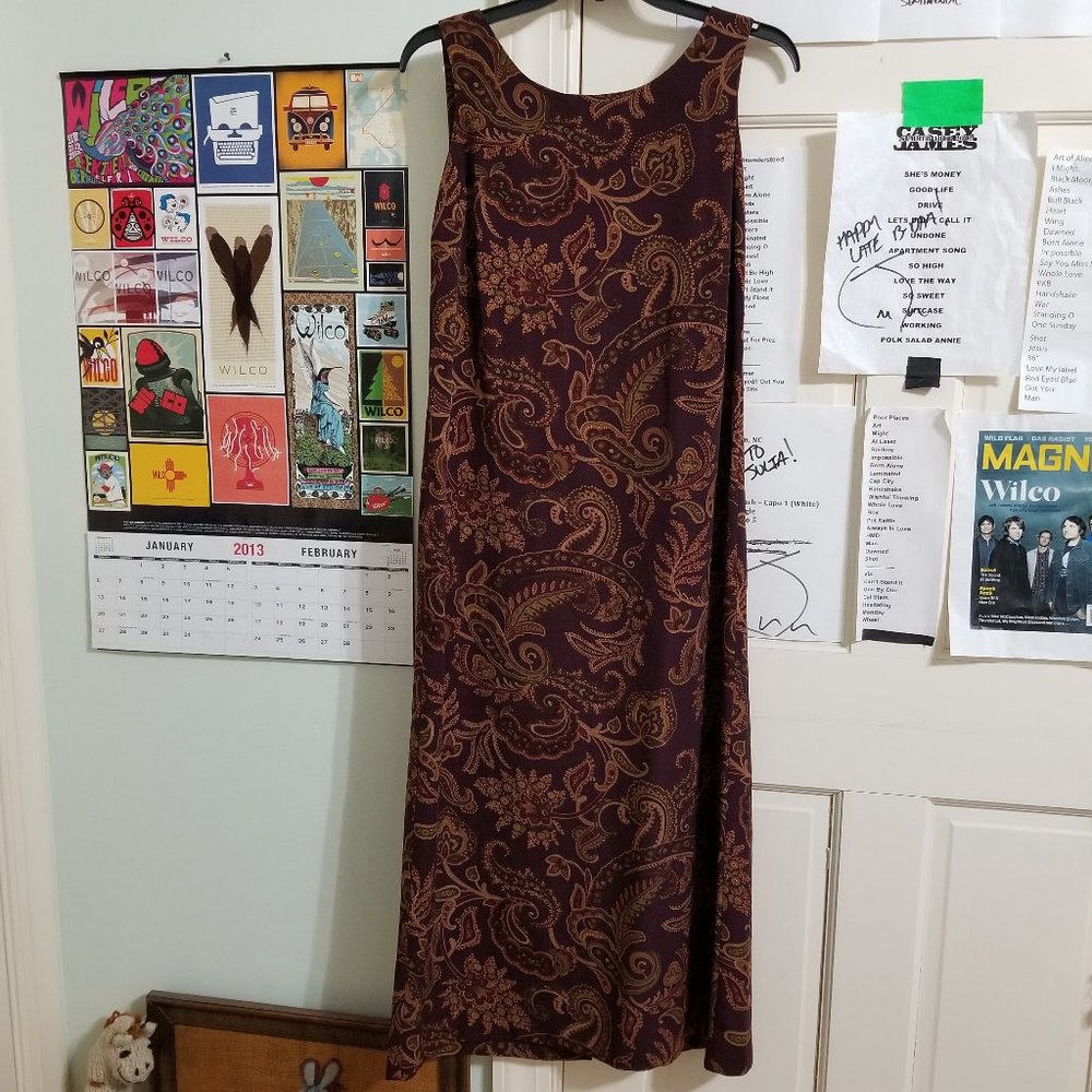 Studio 1 dress 6P 6 Petite paisley print sleeveless maxi hippie VINTAGE?